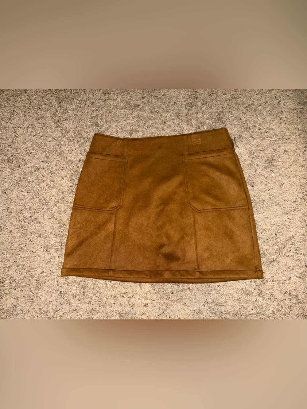 Maurices Chestnut Brown Suede Pocket Mini Skirt